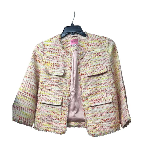 Kate Spade New York Multi Tweed Jacket, Size 4, - Picture 4 of 12